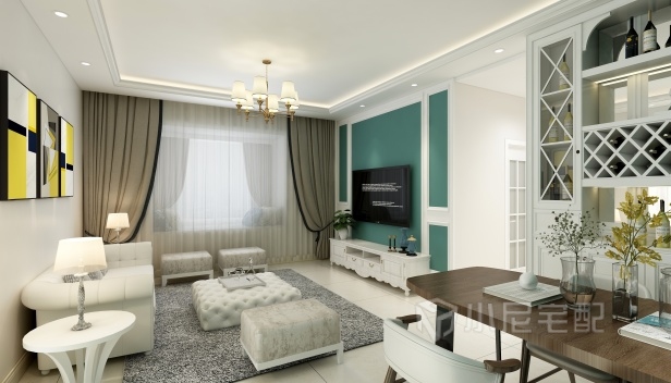 120㎡/三室两厅一卫/美式