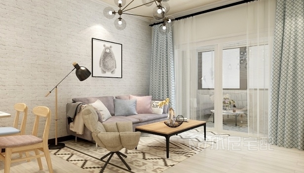 86㎡/两室一厅一卫/欧式