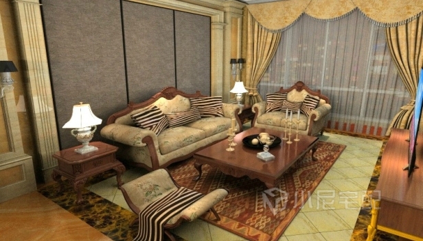 130㎡/两室两厅一卫/欧式