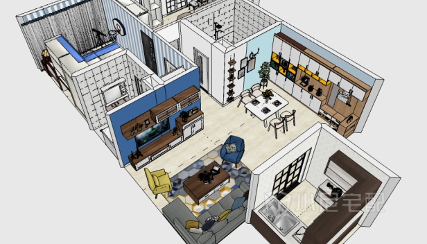 140㎡/两室两厅两卫/欧式