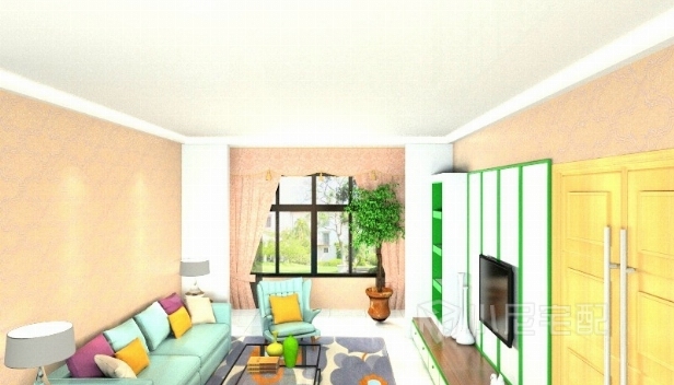 68㎡/两室一厅一卫/混搭