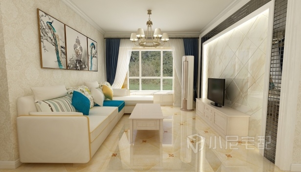 85㎡/两室一厅一卫/欧式